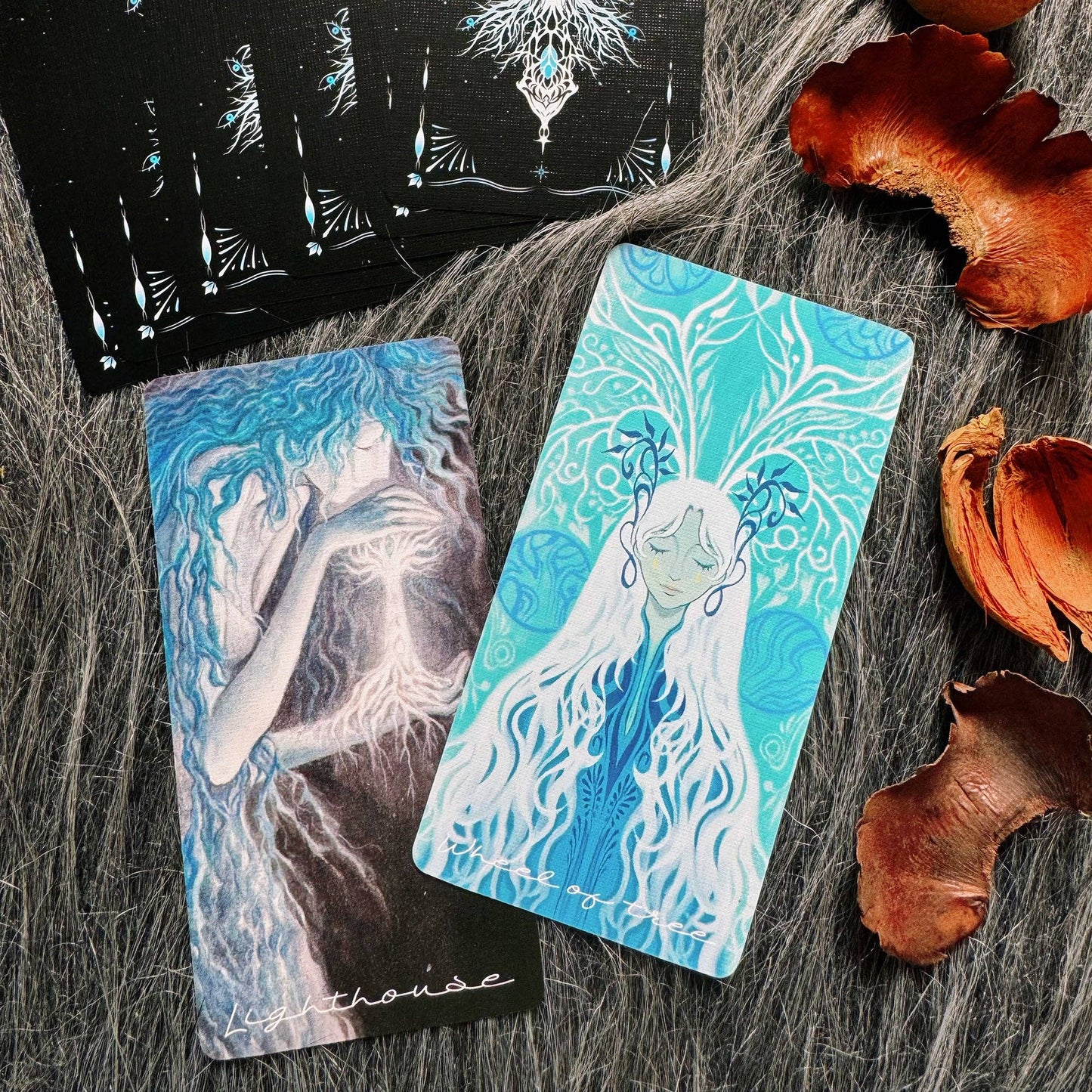 The Lighthouse in Fog Tarot: Blue / Portable