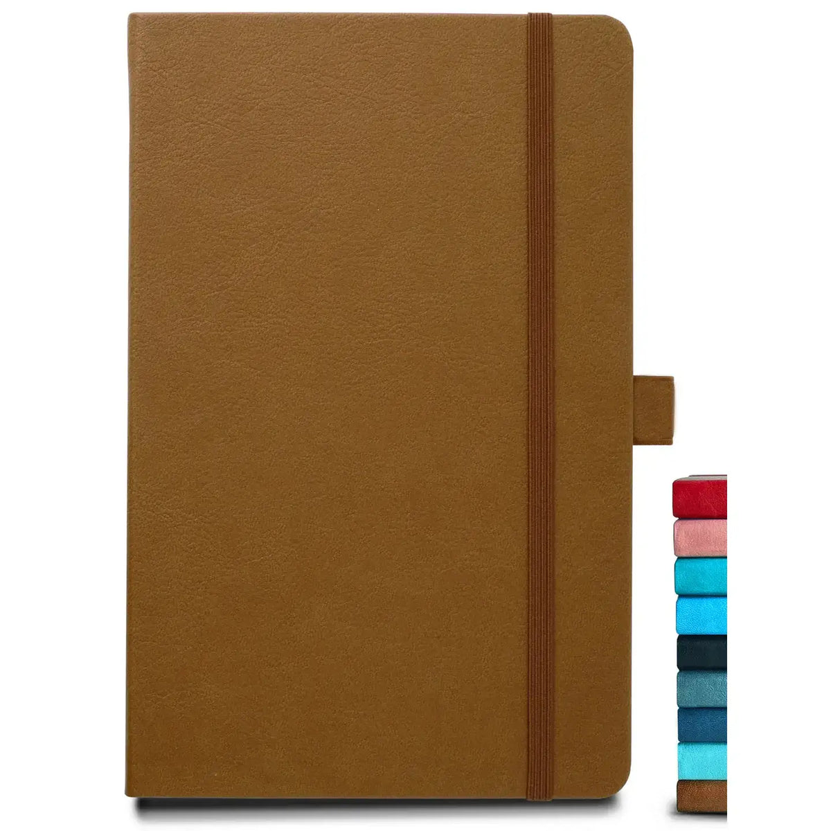 8.50 x 5.50in - A5 Notebooks - Vegan Leather - LINED: Black / Lined