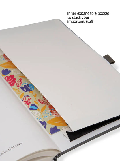 8.50 x 5.50in - A5 Notebooks - Vegan Leather - LINED: Black / Lined