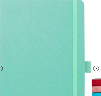 8.50 x 5.50in - A5 Notebooks - Vegan Leather - LINED: Black / Lined