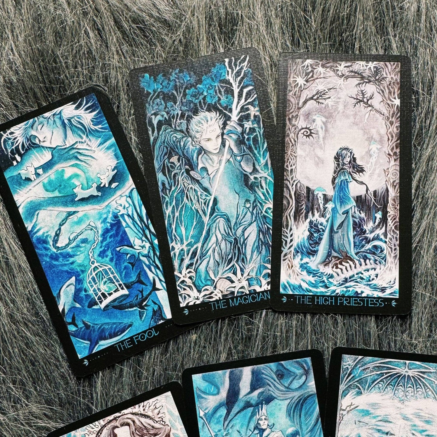 The Lighthouse in Fog Tarot: Blue / Portable