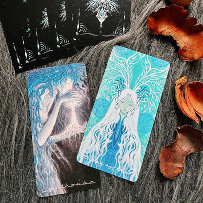 The Lighthouse in Fog Tarot: Blue / Portable