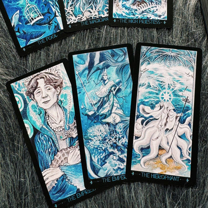 The Lighthouse in Fog Tarot: Blue / Portable