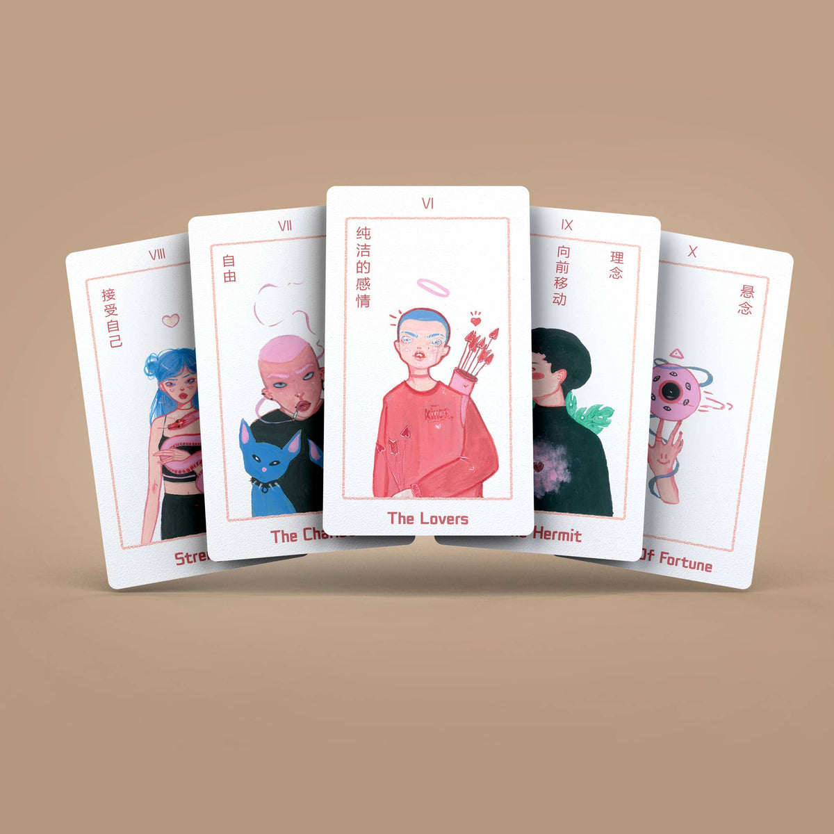 Pink Pain Tarot 78+2 Extra Cards Deck