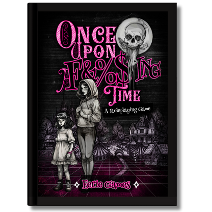 Book cover of 'Once Upon A%$%ing Time' with whimsical text and illustrations on a dark background