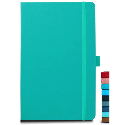 8.50 x 5.50in - A5 Notebooks - Vegan Leather - LINED: Mint / Lined
