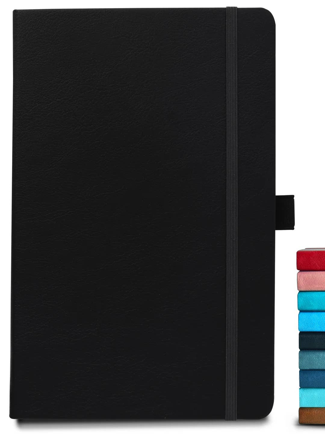 8.50 x 5.50in - A5 Notebooks - Vegan Leather - LINED: Red / Lined